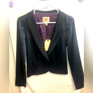 Frankie B Black Satin Jacket NWT